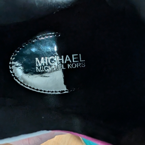 New Michael Kors Olympia Extreme Leather and Scuba Trainer Size 7 - Picture 7 of 10